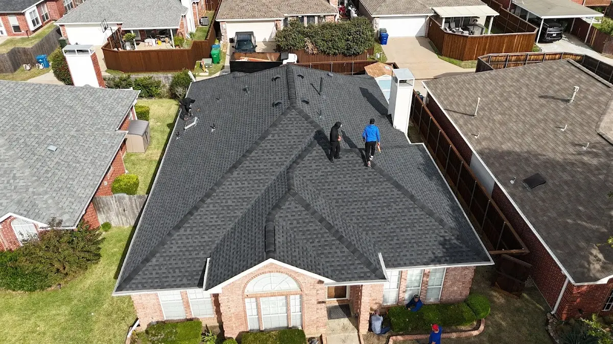 Commercial Roofing work in progress on a Pearland property